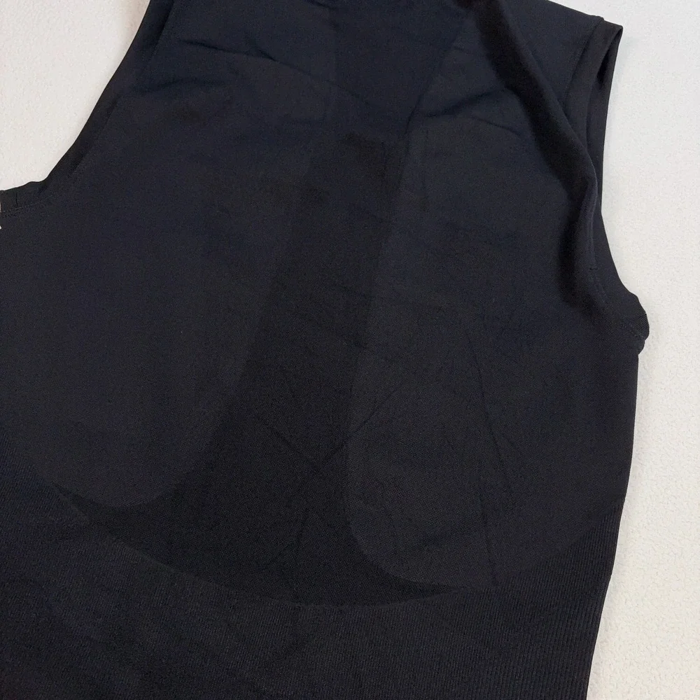 Spanx Ultra Sculpt Seamless Tank Top Men's M Black Powerful Compression Stretch - Picture 8 of 13
